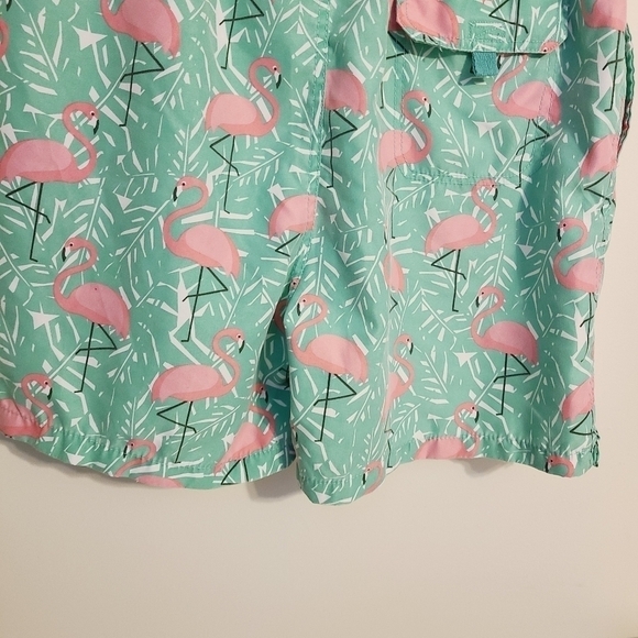 Ingear Swim | Boys' Pink and Green Flamingo Print Swimming Trunks (Size XXL) - Picture 9 of 14